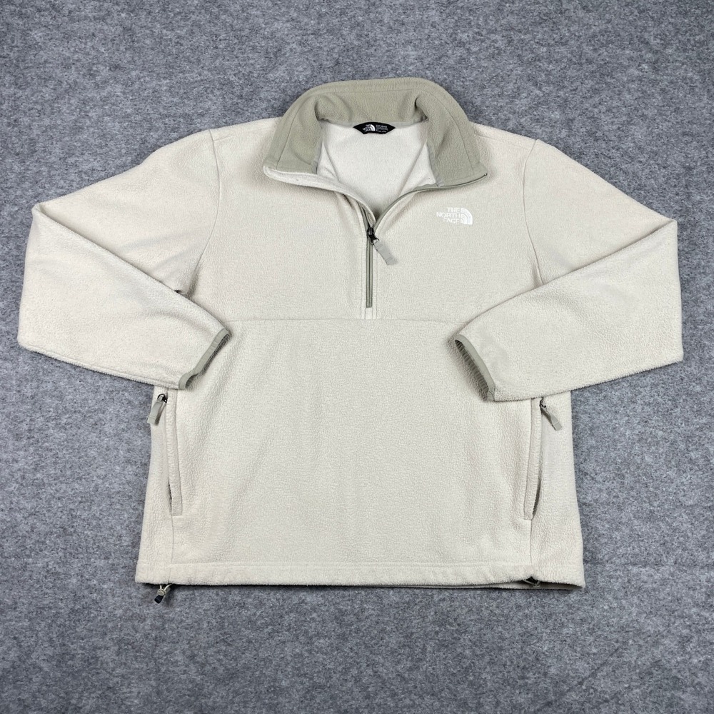 The North Face Fleece Pullover Mens L Cream TKA Glacier Quarter Zip NF0A47D91TG